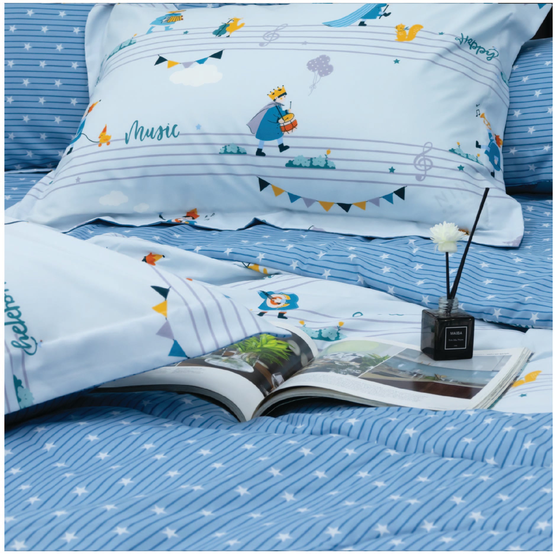 CT220034 - Bộ chăn ga gối Microfiber NIN Calisto