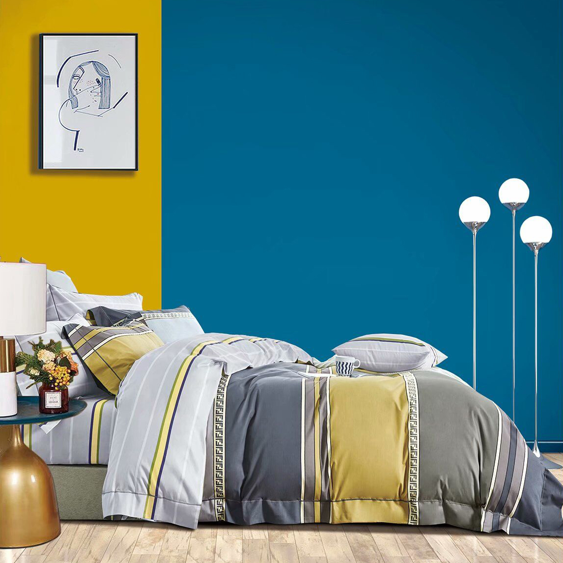 Bộ ga gối cotton nhung NIN Calisto CT220012