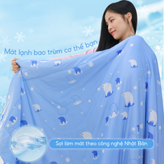 Chăn hè mát lạnh I Cool NM8027 - Mền lạnh ICool Advance NIN House hoa văn NM8027
