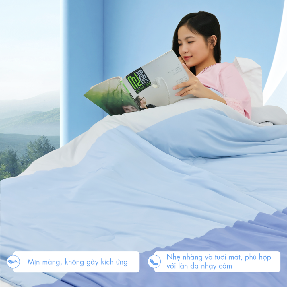 Chăn hè mát lạnh I Cool NM8034 - Mền lạnh ICool Advance NIN House hoa văn NM8034
