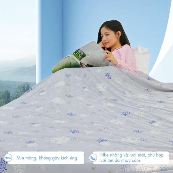 Chăn hè mát lạnh I Cool NM8031 - Mền lạnh ICool Advance NIN House hoa văn NM8031
