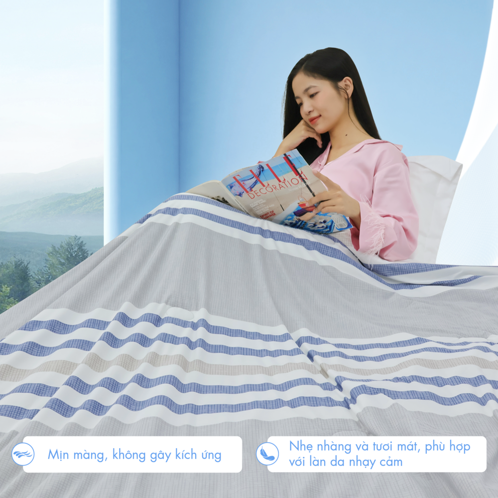 Chăn hè mát lạnh I Cool NM8035 - Mền lạnh ICool Advance NIN House hoa văn NM8035