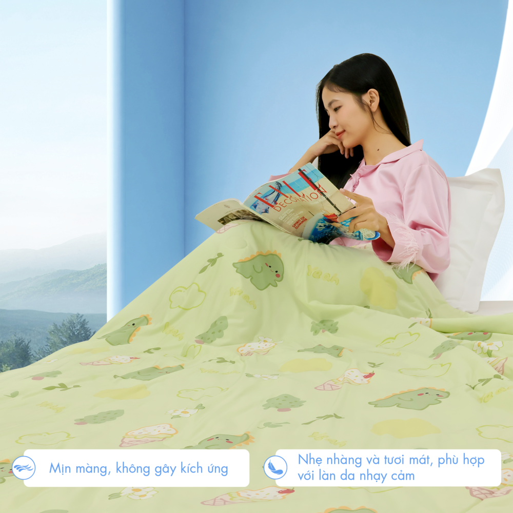 Chăn hè mát lạnh I Cool NM8030 - Mền lạnh ICool Advance NIN House hoa văn NM8030