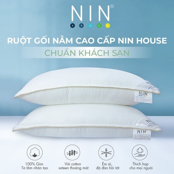 Ruột gối nằm cao cấp NIN House 50x70cm gòn microfiber