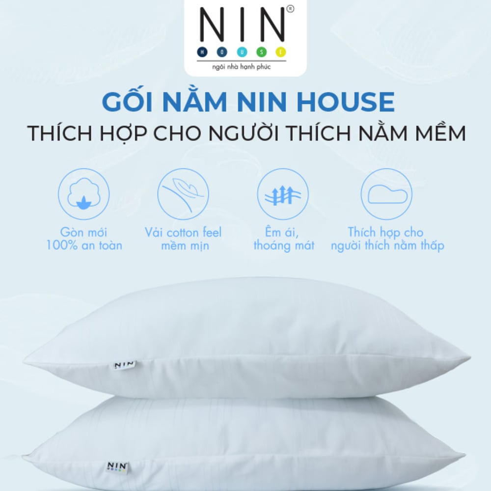 Ruột gối nằm ngủ NIN House thích hợp cho nằm thấp 50x70cm