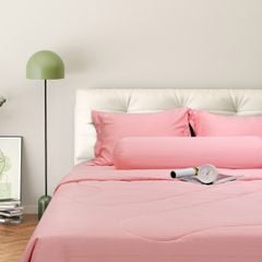 C190711 - Bộ chăn ga gối cotton nhung NIN CLASSIC C190711 màu Hồng Pastel