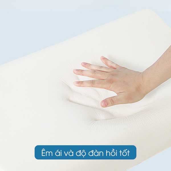 Gối hỗ trợ ngủ ngon Memory Foam Supportive cao su non NIN House 60x40x12cm