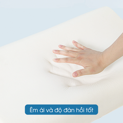 Gối hỗ trợ ngủ ngon Memory Foam Supportive cao su non NIN House 60x40x12cm