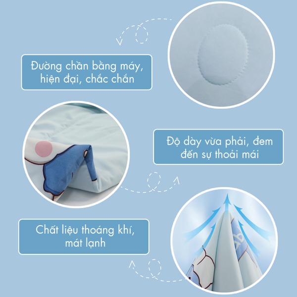 Chăn hè mát lạnh I Cool NM8029 - Mền lạnh ICool Advance NIN House hoa văn NM8029