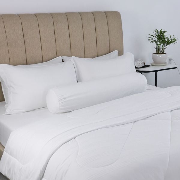 C190698 - Bộ chăn ga gối cotton nhung NIN CLASSIC C190698 màu trắng White