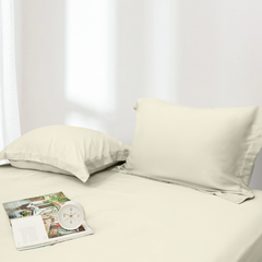Bộ ga gối NIN Bamboo màu kem Ivory