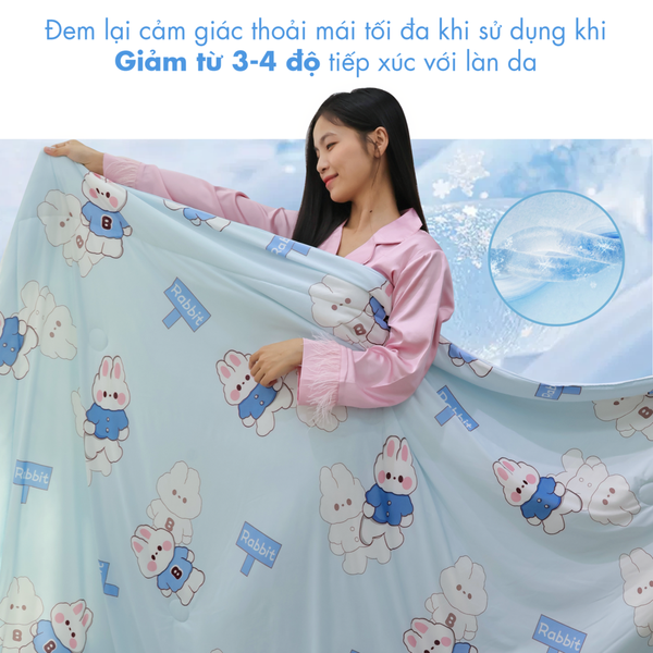 Chăn hè mát lạnh I Cool NM8029 - Mền lạnh ICool Advance NIN House hoa văn NM8029