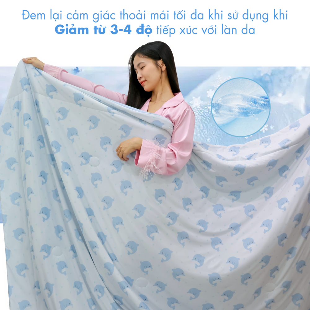 Chăn hè mát lạnh I Cool NM8028 - Mền lạnh ICool Advance NIN House hoa văn NM8028