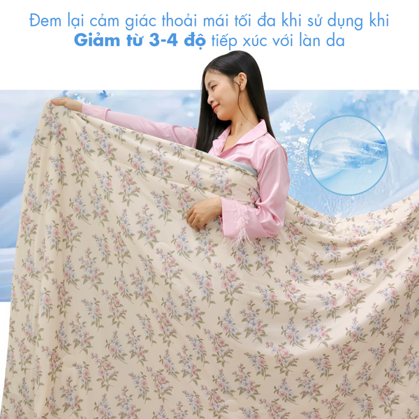 Chăn hè mát lạnh I Cool NM8033 - Mền lạnh ICool Advance NIN House hoa văn NM8033