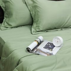 C190707 - Bộ chăn ga gối Microfiber NIN CLASSIC màu xanh lá mạ