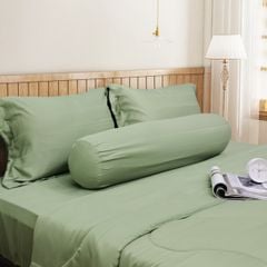 C190707 - Bộ chăn ga gối Microfiber NIN CLASSIC màu xanh lá mạ