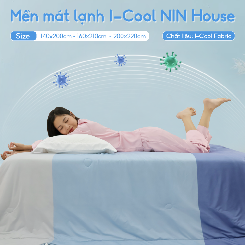 Chăn hè mát lạnh I Cool NM8034 - Mền lạnh ICool Advance NIN House hoa văn NM8034