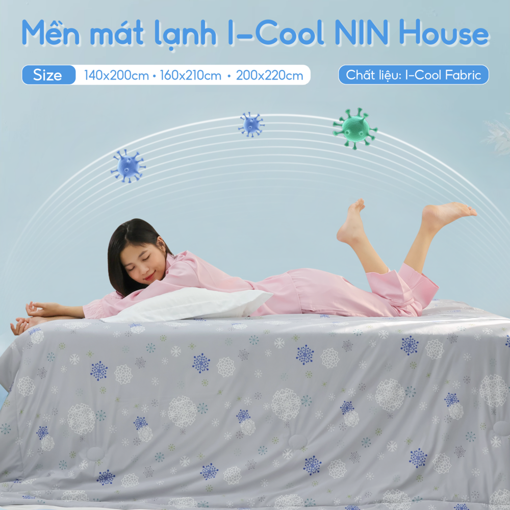 Chăn hè mát lạnh I Cool NM8031 - Mền lạnh ICool Advance NIN House hoa văn NM8031