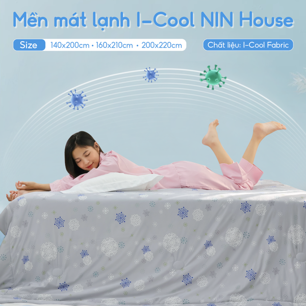 Chăn hè mát lạnh I Cool NM8031 - Mền lạnh ICool Advance NIN House hoa văn NM8031
