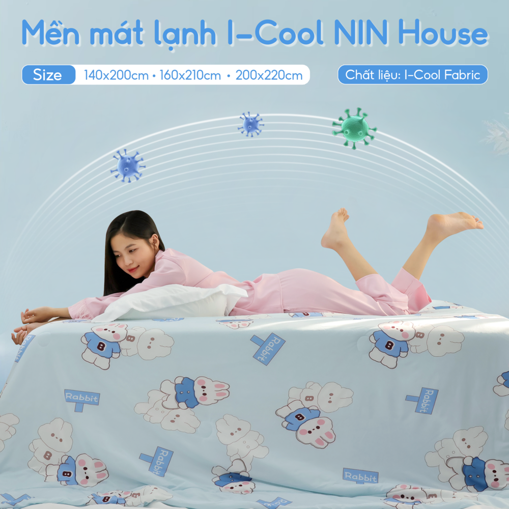 Chăn hè mát lạnh I Cool NM8029 - Mền lạnh ICool Advance NIN House hoa văn NM8029