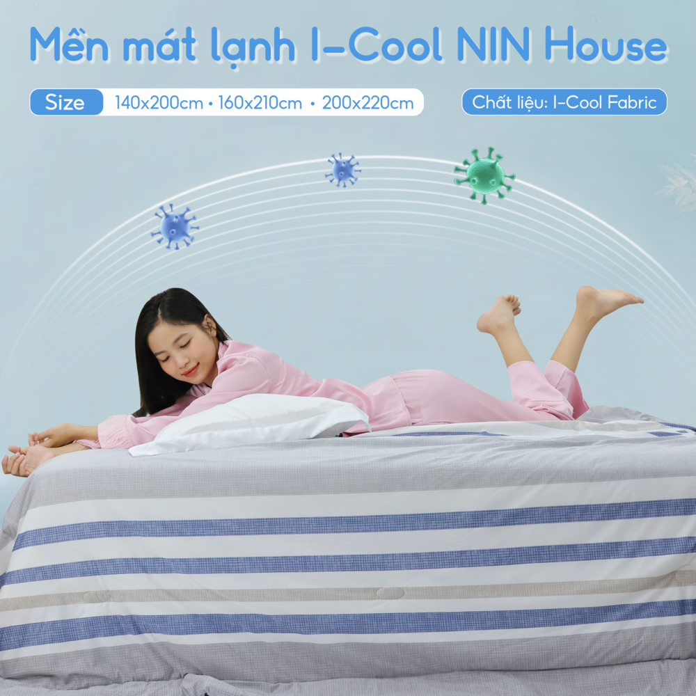 Chăn hè mát lạnh I Cool NM8035 - Mền lạnh ICool Advance NIN House hoa văn NM8035