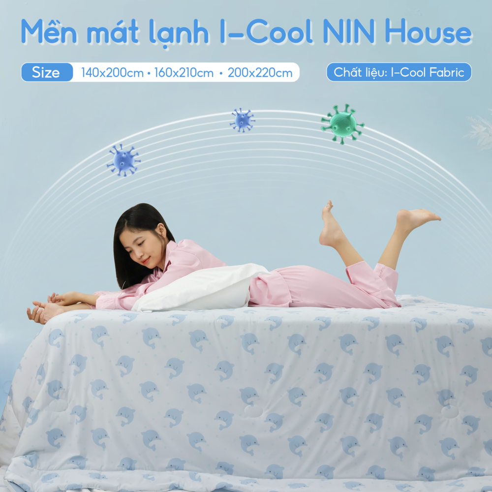 Chăn hè mát lạnh I Cool NM8028 - Mền lạnh ICool Advance NIN House hoa văn NM8028