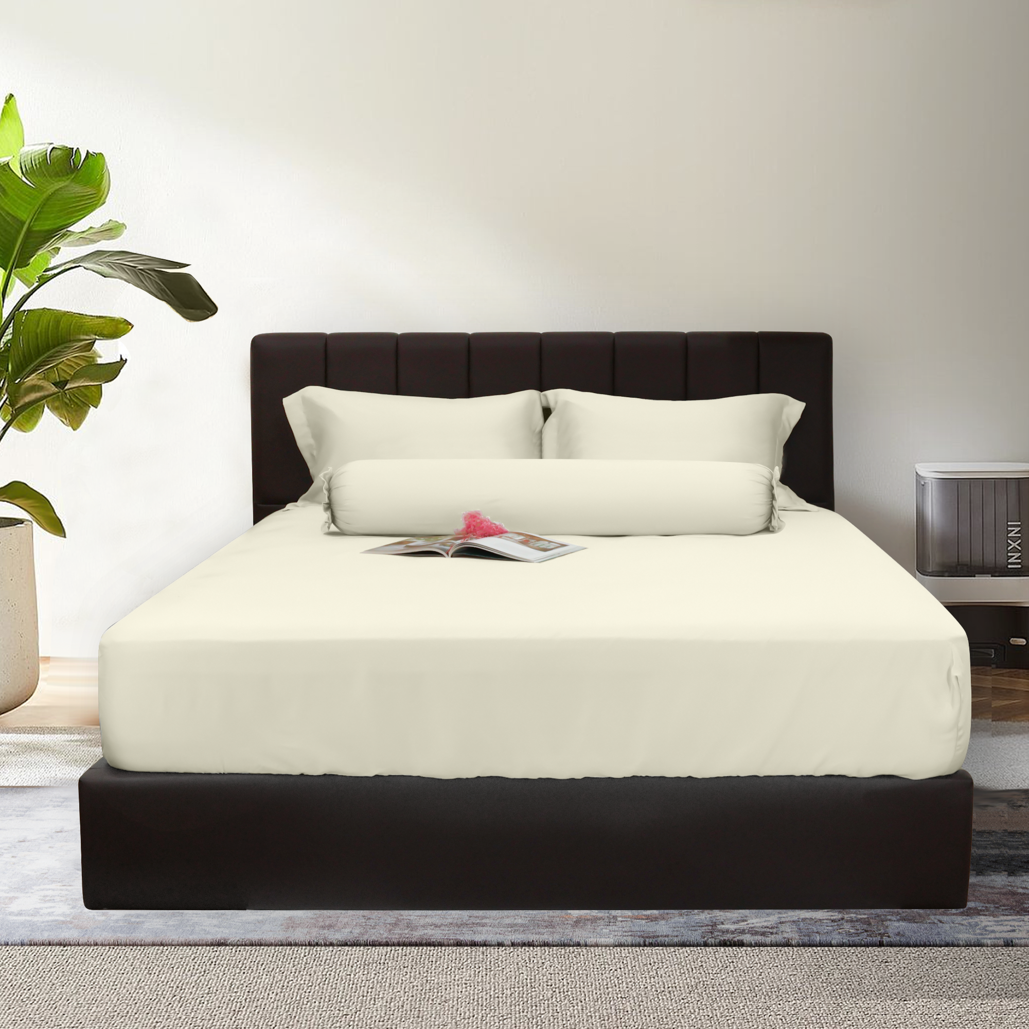 Bộ ga gối NIN Bamboo màu kem Ivory