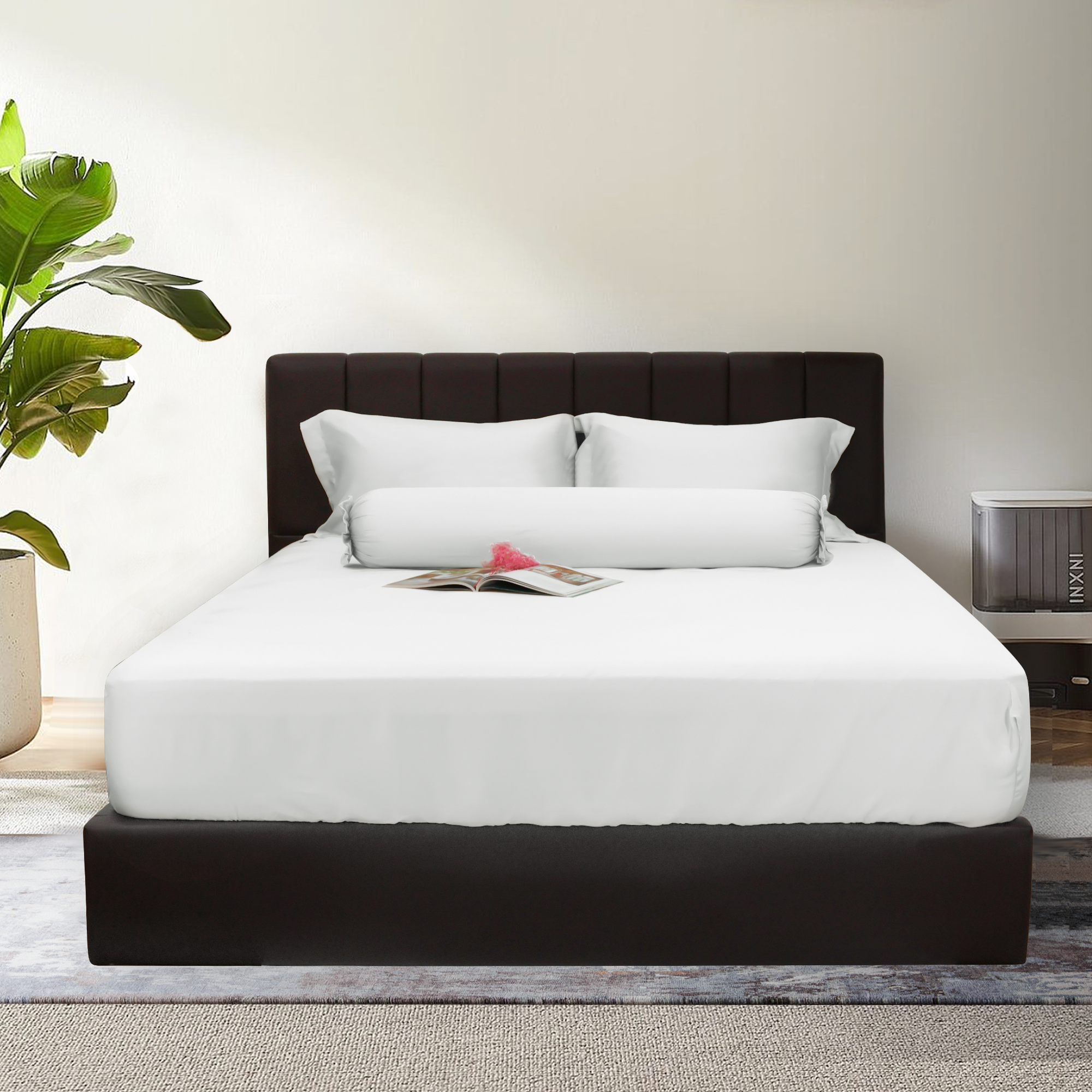 Bộ ga gối NIN Bamboo màu trắng White