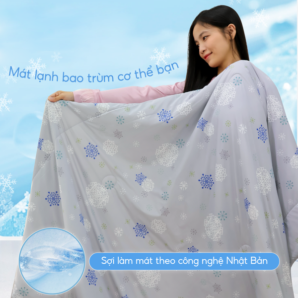 Chăn hè mát lạnh I Cool NM8031 - Mền lạnh ICool Advance NIN House hoa văn NM8031