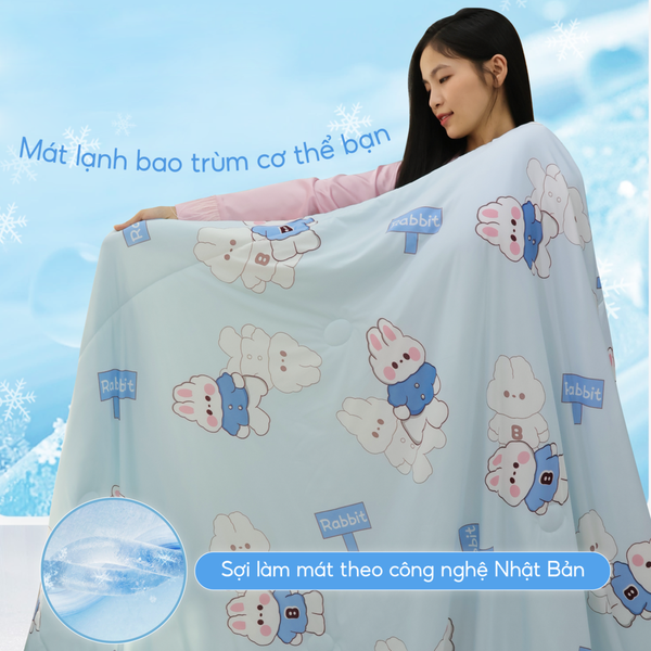 Chăn hè mát lạnh I Cool NM8029 - Mền lạnh ICool Advance NIN House hoa văn NM8029