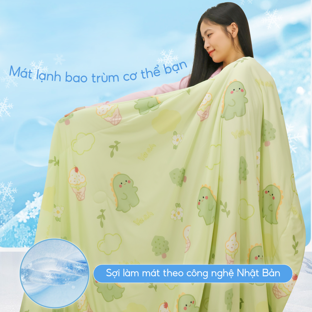 Chăn hè mát lạnh I Cool NM8030 - Mền lạnh ICool Advance NIN House hoa văn NM8030