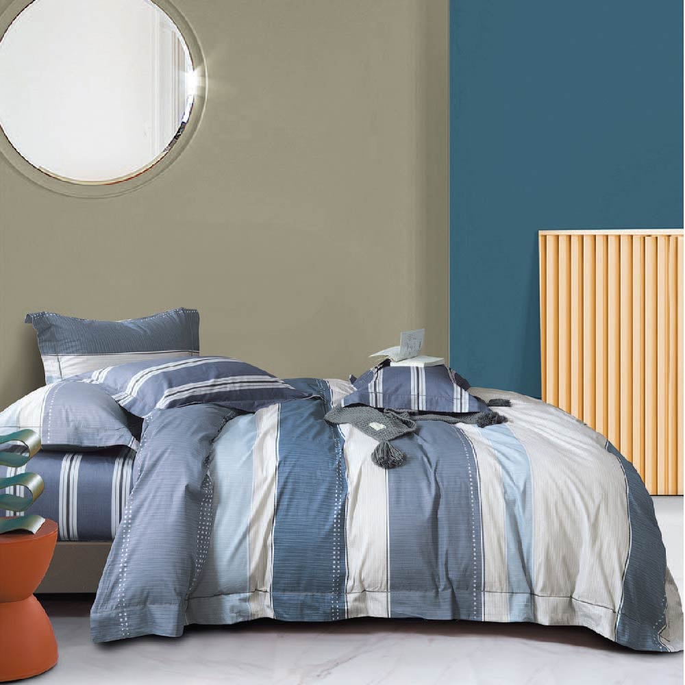 N190078 - Bộ chăn ga gối 100% cotton satin NIN Collins N190078