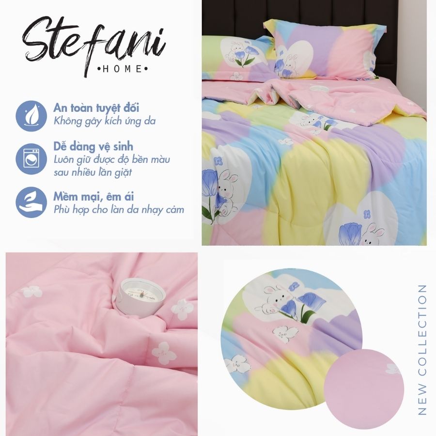 ST200046 - Bộ chăn ga gối Microfiber STEFANI