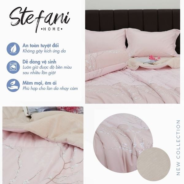 ST200048 - Bộ chăn ga gối cotton nhung STEFANI ST200048