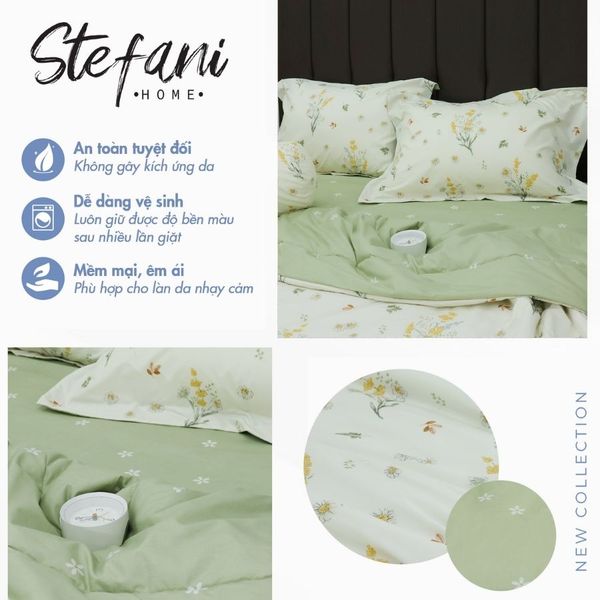ST200050 - Bộ chăn ga gối cotton nhung STEFANI ST200050