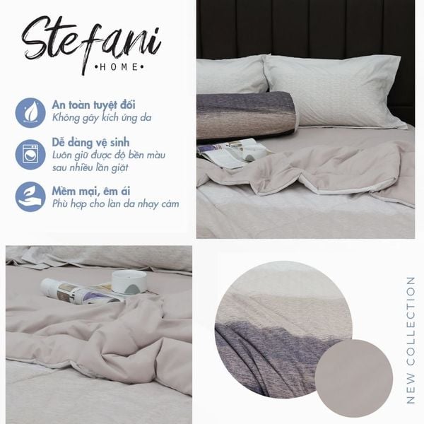 ST200053 - Bộ chăn ga gối cotton nhung STEFANI ST200053