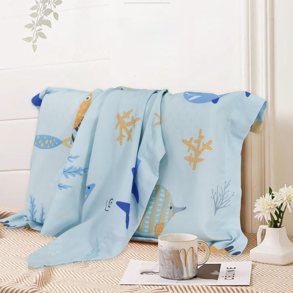 Vỏ áo gối lượn sóng tencel cho gối cao su thiên nhiên 50x30x7/9cm màu TC9010