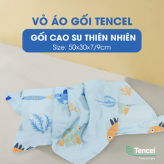 Vỏ áo gối lượn sóng tencel cho gối cao su thiên nhiên 50x30x7/9cm màu TC9010