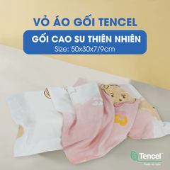 Vỏ áo gối lượn sóng tencel cho gối cao su thiên nhiên 50x30x7/9cm màu TC9018