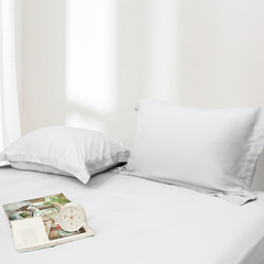 Bộ ga gối NIN Bamboo màu trắng White