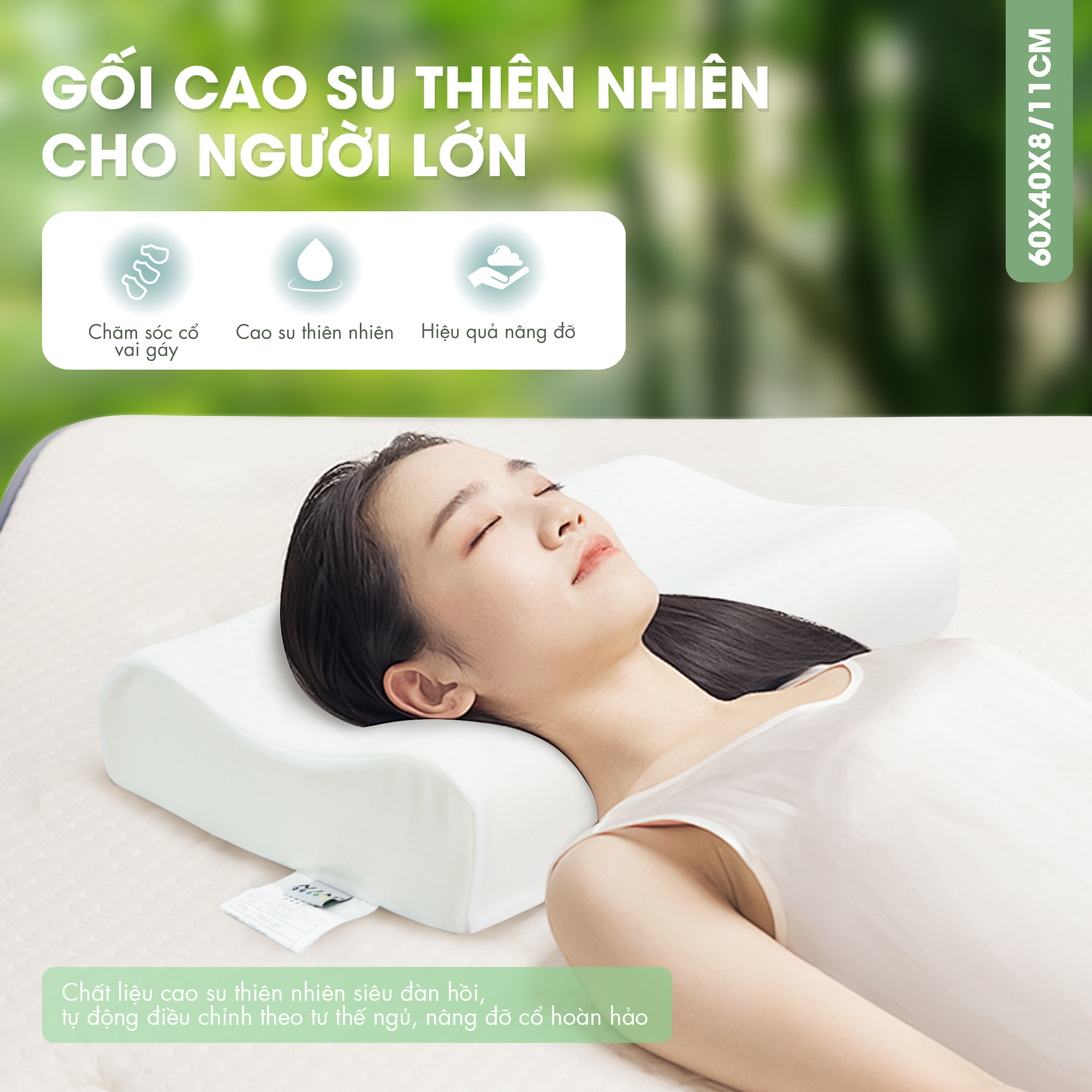 Gối cao su thiên nhiên tốt cho sức khỏe