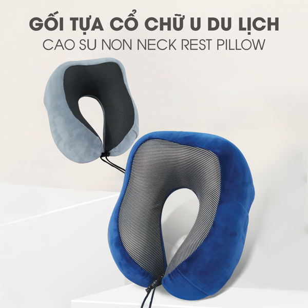 Gối tựa cổ chữ U du lịch cao su non Neck Rest Pillow - Grey