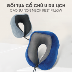 Gối tựa cổ chữ U du lịch cao su non Neck Rest Pillow - Grey