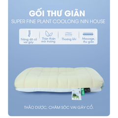 Gối thư giãn Super Fine Plant Coolong NIN House 48x74cm thảo dược, chăm sóc vai gáy cổ