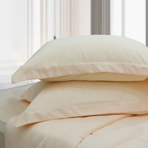 C190708 - Bộ chăn ga gối Microfiber NIN CLASSIC C190708 be nhạt Ivory