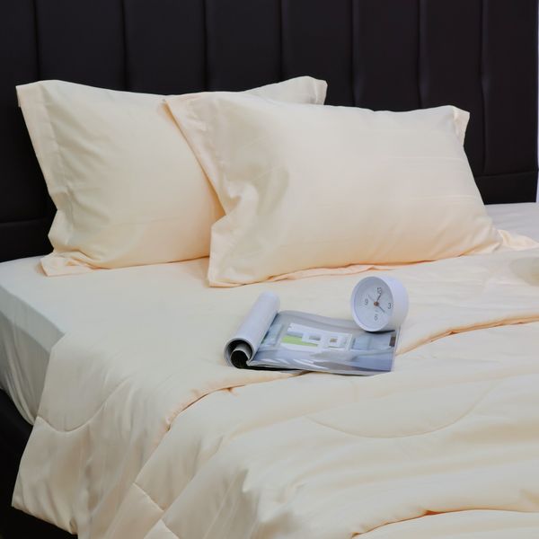 C190708 - Bộ chăn ga gối Microfiber NIN CLASSIC C190708 be nhạt Ivory