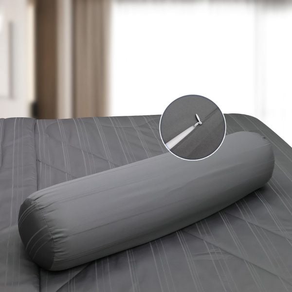 C190713 - Bộ chăn ga gối cotton nhung NIN CLASSIC C190713 màu hồng Xám đậm Charcoal Grey