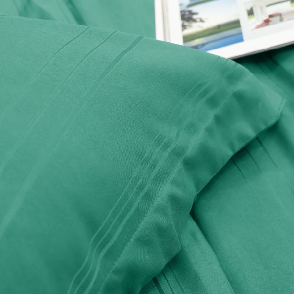 C190714  - Bộ chăn ga gối cotton nhung NIN CLASSIC C190714 màu xanh Emerald Green