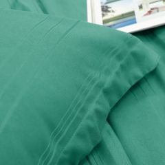 C190714  - Bộ chăn ga gối cotton nhung NIN CLASSIC C190714 màu xanh Emerald Green