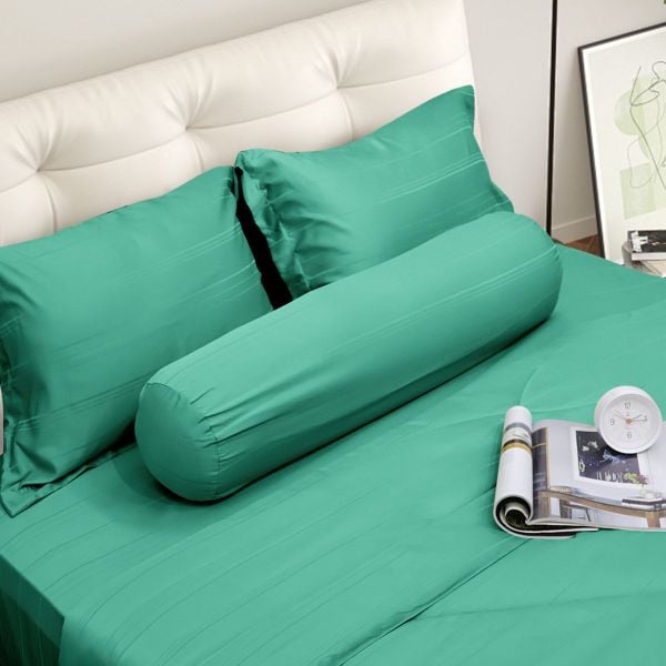 C190714  - Bộ chăn ga gối cotton nhung NIN CLASSIC C190714 màu xanh Emerald Green
